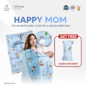 BUY 3 GET 4 Bumbee Happy Mom – On The Go, Bedcover & Bantal Menyusui FREE Cuddle Hug